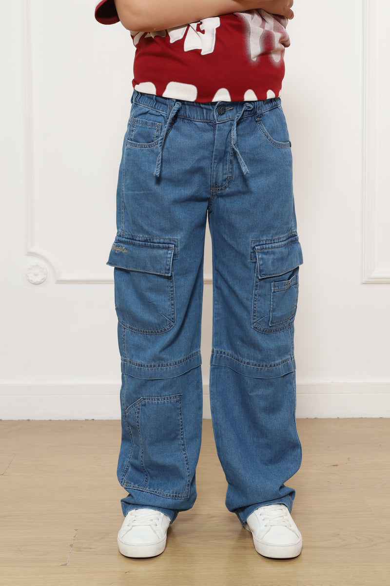 Pantalon Royer Entalle Baggy En Denim Rigido